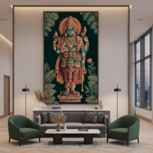 Standing Lord Vishnu Ethnic Wall Art for Home & Room Decor | Art No. 972
