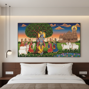 Lord Krishna Ji with Gopi Pichwai Wall Art for Home Decor | Art No. 997