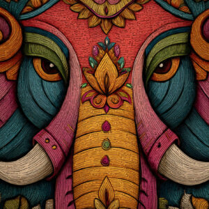 Lord Ganesha Madhubani Wall Art for Home & Office Decor | Art No. 975