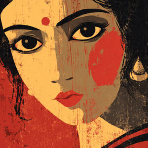 Kalighat Style Woman Face Wall Art for Home & Office Decor | Art No. 963